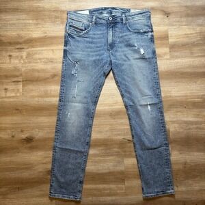 Diesel Jeans Men 34x32 Blue Thommer-C Slim Skinny Fit Stretch Denim Thrash RM017